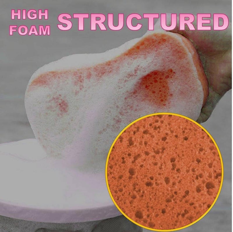 QUALIALL Ultimate Premium 5-Pack Coral Sponge Set - Extra Soft, Non-Scratch, Foaming & Large - Perfect for Car Washing, Household Cleaning and Fightingk (Orange) - Image 4